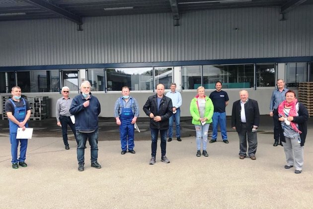 Berger ehrt Mitarbeiter für 20 Jahre Betriebszugehörigkeit